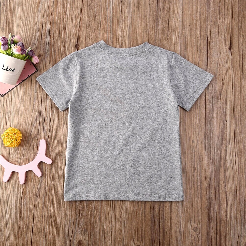 Zomer Peuter Baby Boy Meisje T Shirts Tops Brief Print Korte Mouw T-shirt Tops Katoenen Kleding 1-6 jaar