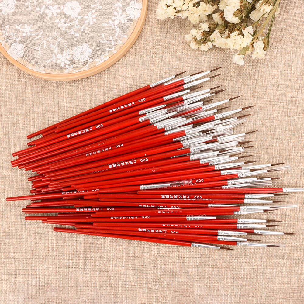 Juego de pinceles finos de nailon para pintura acrílica, pincel fino para pintar a mano, suministros de arte, bolígrafo para dibujo artístico, 10 unidades
