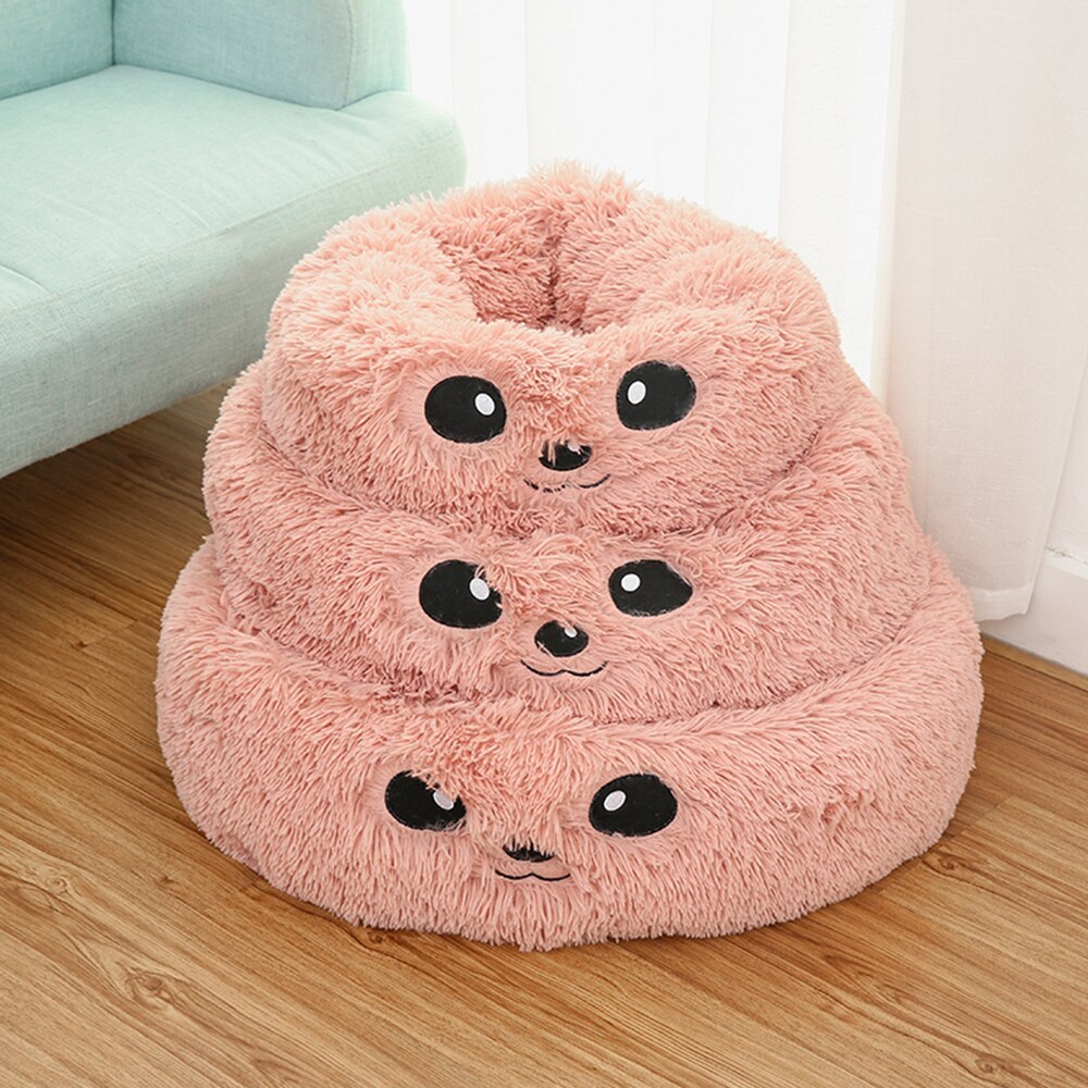 Hundeseng lang plysj fluffy kjæledyr kennel rund fleece solseng katt sovepose vinter varm sofa kurv til liten stor hund sovesofa