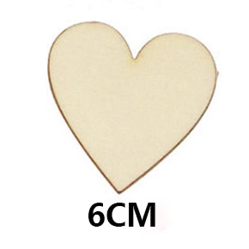 10-100 sztuk niedokończone drewniane serca puste plastry drewna 1cm-8cm DIY rzemiosło drewniane koło dyski na boże narodzenie malowanie ślub dekoracje: 60mm 10szt