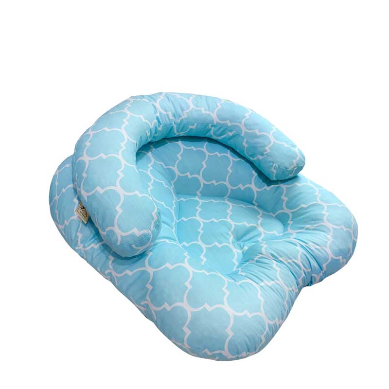 2 Stks/set Baby Verpleging Kussens Moederschap Baby U-Vormige Borstvoeding Kussen Zuigeling Cuddle Katoen Voeden Taille Ondersteuning Kussen: Geometry blue