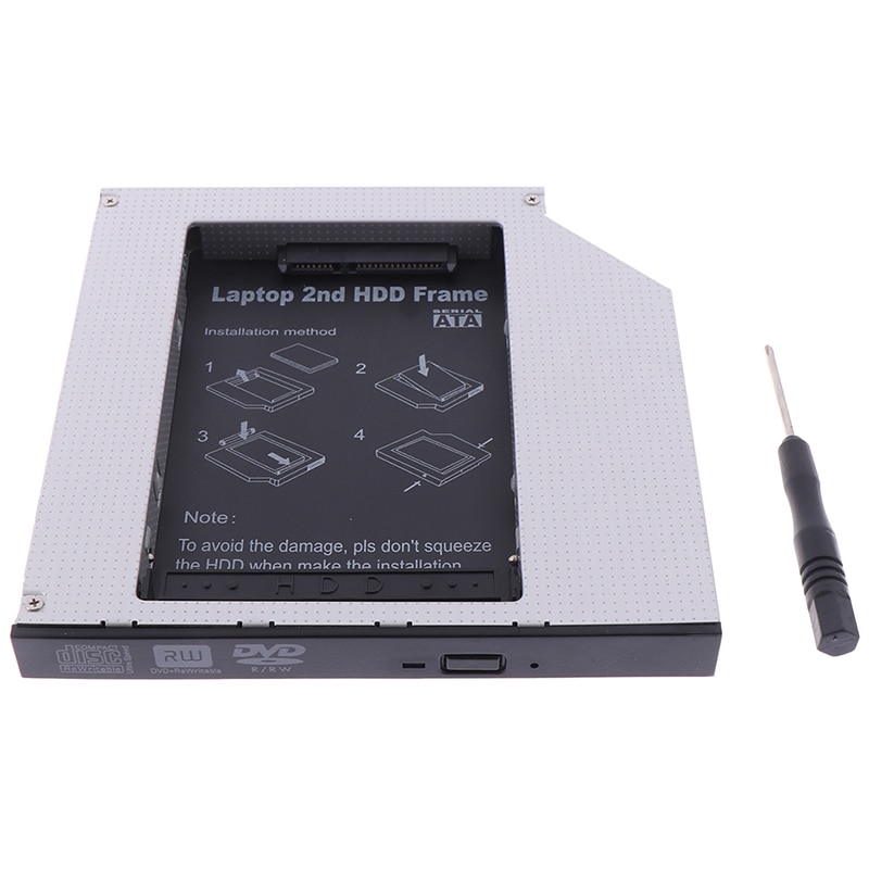 12.7mm aluminiumslegeringer 2nd hdd caddy ide til sata 2.5 " hdd ssd veske