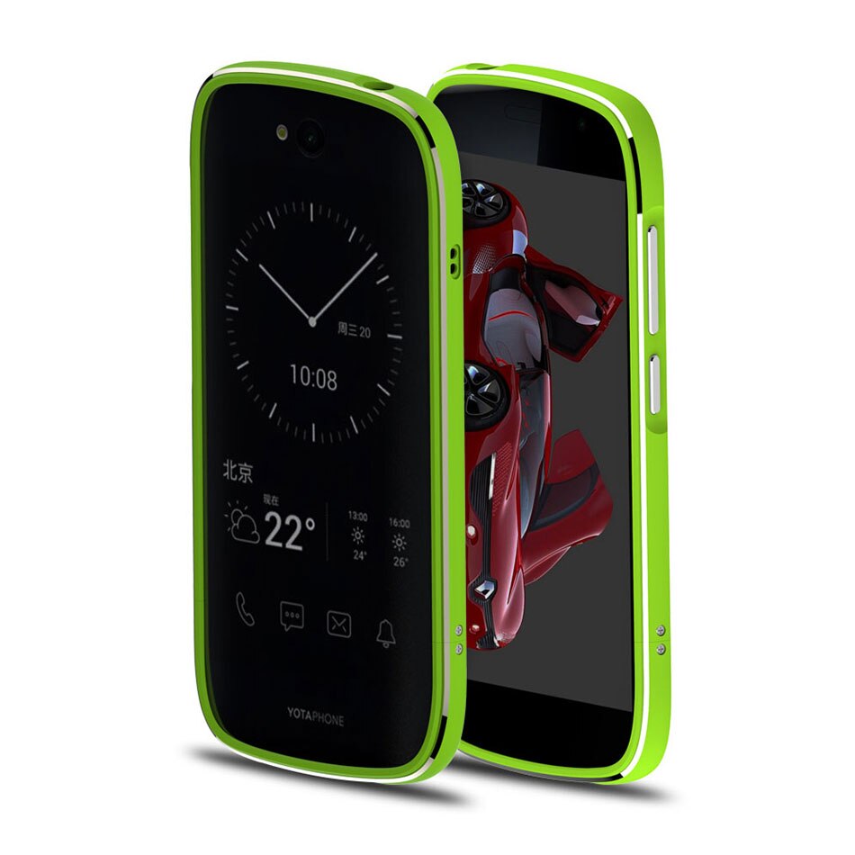 Luxury Phone Cover for YotaPhone 2 Bumper Case Aluminum Metal Cover 5 inch: Green
