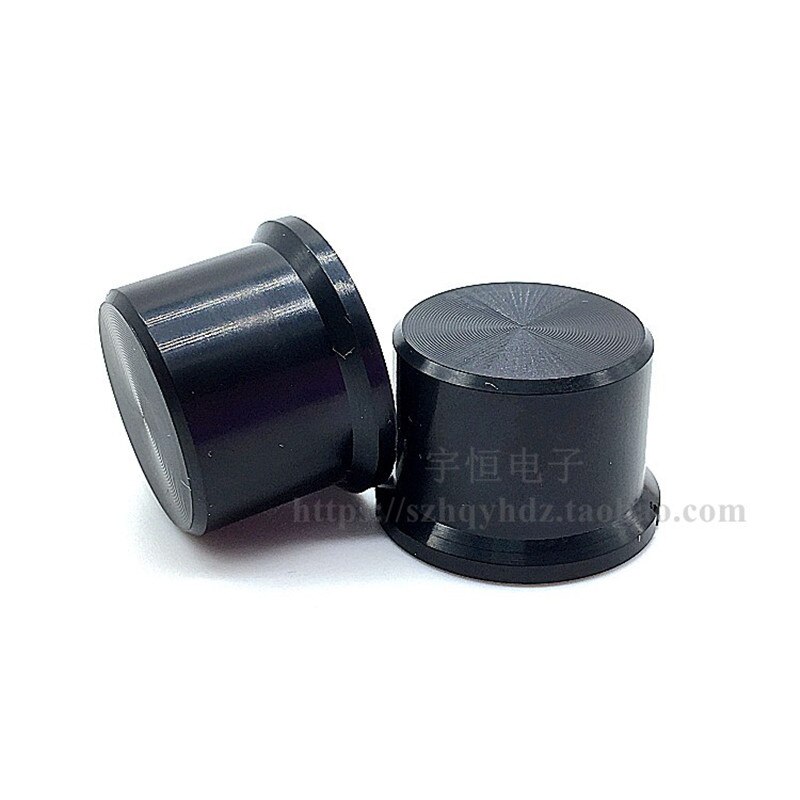 2 Stuks Zwart Plastic Knop Diameter 25Mm Hoogte 17Mm Half As Gat Potentiometer Encoder Knop Cap