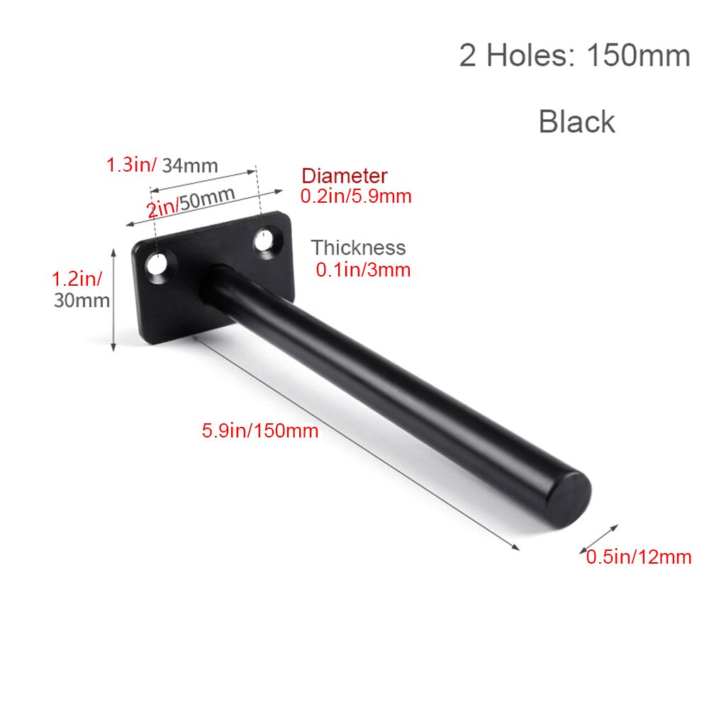 T Shape Shelf Bracket Wall Shelves Supports Metal Brackets Concealed Shelf Brackets Floating Hidden Screw Mounting Plate: 150mm-B2