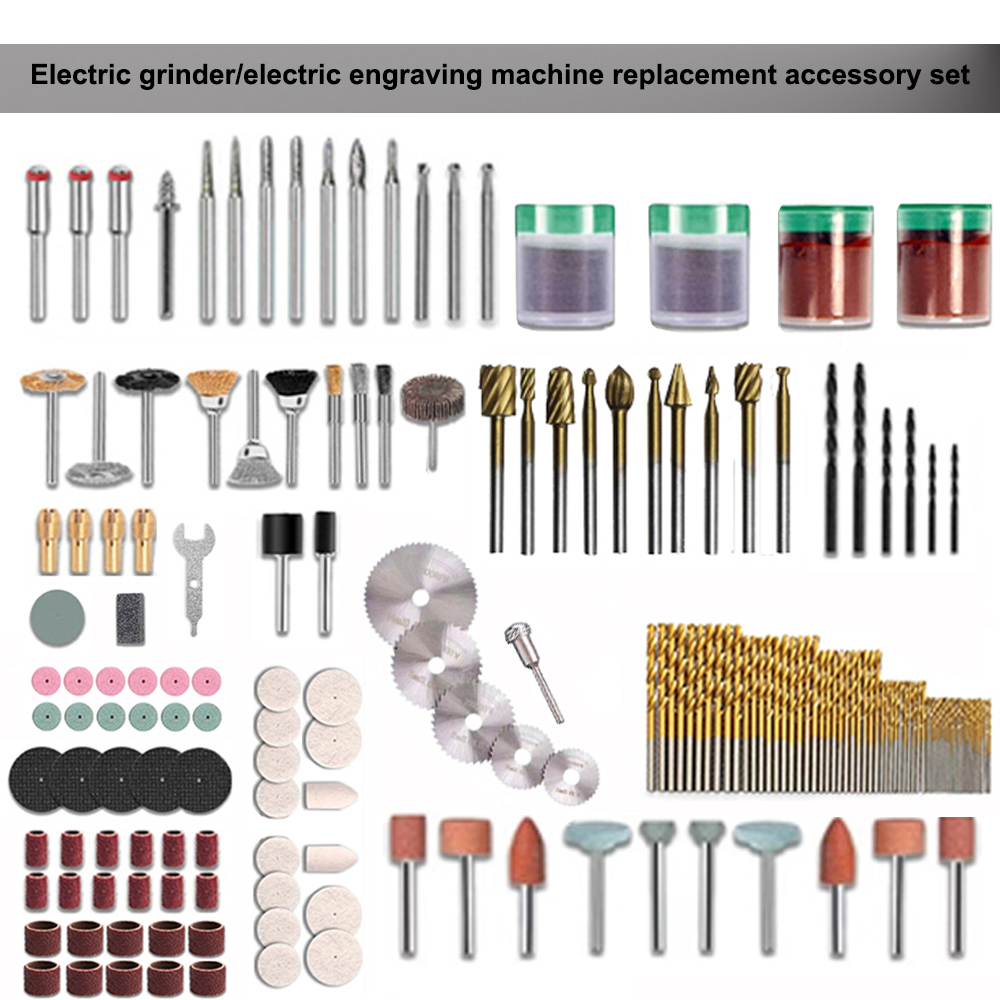 Kit d'accessoires pour Mini perceuse, 220 pièces, outil rotatif abrasif, embouts, lames, disques, jeu pour ponçage Dremel, coupe, meulage