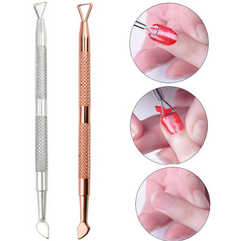 1pcs nail polish remover dead skin push nail manicure cuticle removal nail tool stainless steel double head nail remover planer