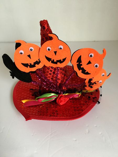 zwierzę domowe Halloween magiczne kostiumy pająk PumpkinHat-placki kot czarownica kapelusz czarodzieja na Halloween przebranie kapeluszy: Czerwony