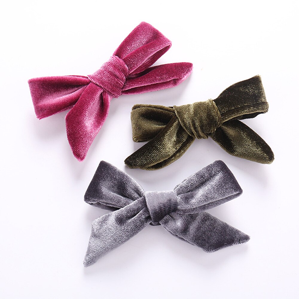 Doux bébé nœud papillon épingles à cheveux velours ruban nœud pinces à cheveux bébé fille chapeaux élastique enfants enfant en bas âge bébé cheveux accessoires