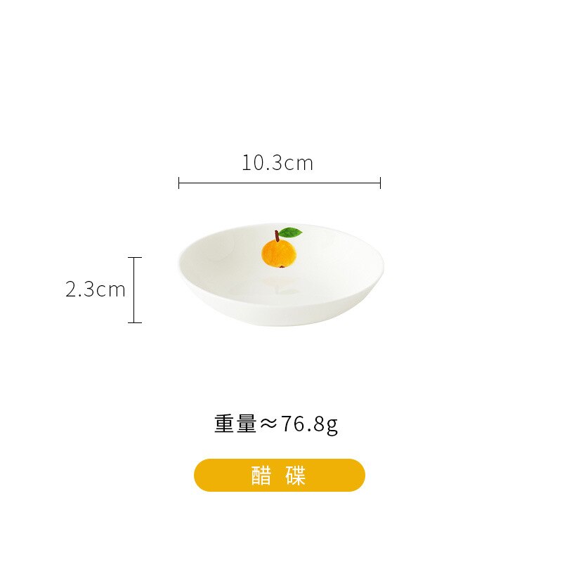 Cuenco de de frutas de hueso de estilo nórdico, tazón de cerámica de naranja y limón, plato de tazón de sopa para el hogar, comedor en pastel para el desayuno, Plato de frutas: dish