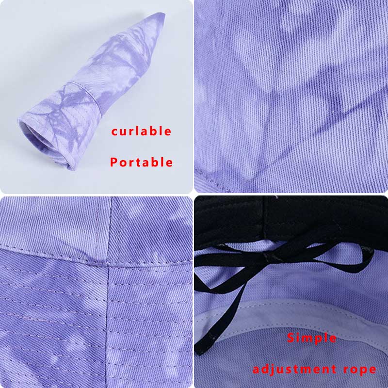 Moda lato damska czapka rybaczka krawat barwnik okap kapelusz rybaka bawełna odkryty składany czapka na basen oddychająca przenośna para pion kapelusz