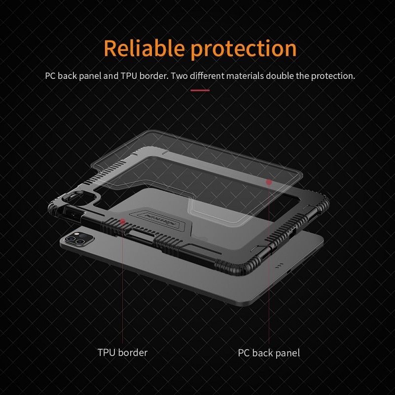 NILLKIN For iPad Pro 11 case Magnetic PU Leather Flip Cover PC back cover smart for iPad Pro 12 9 case with Protector