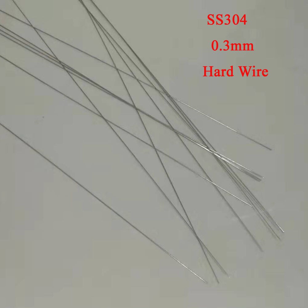 0.3mm halkaisija  ss304 jousilanka kova kunto ruostumaton teräslanka teollisuus diy materiaali, pituus noin 320mm/ kpl,