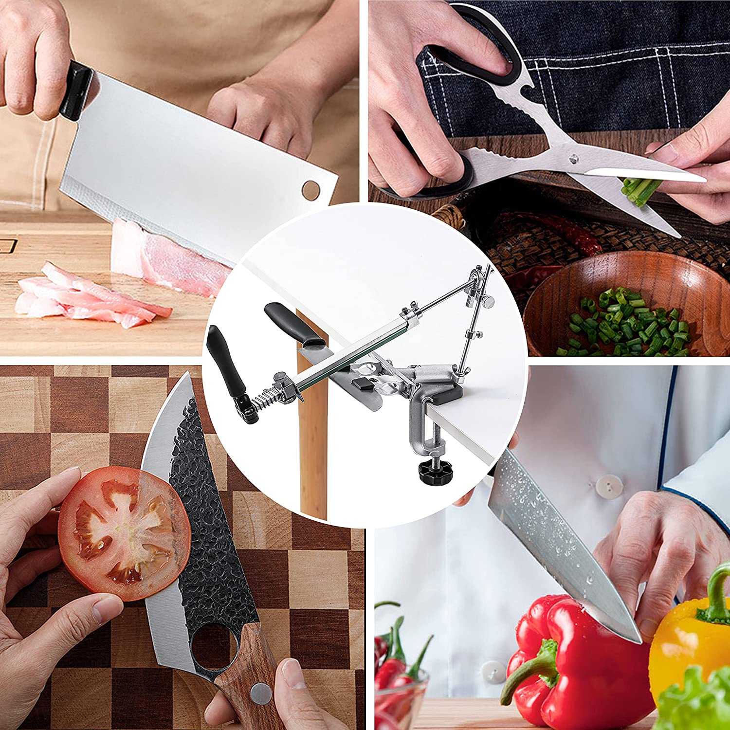 Professionele Apex messenslijpset, RuiXin Pro Rx009 slijpsysteemset met slijpsteen, Chef's Choice