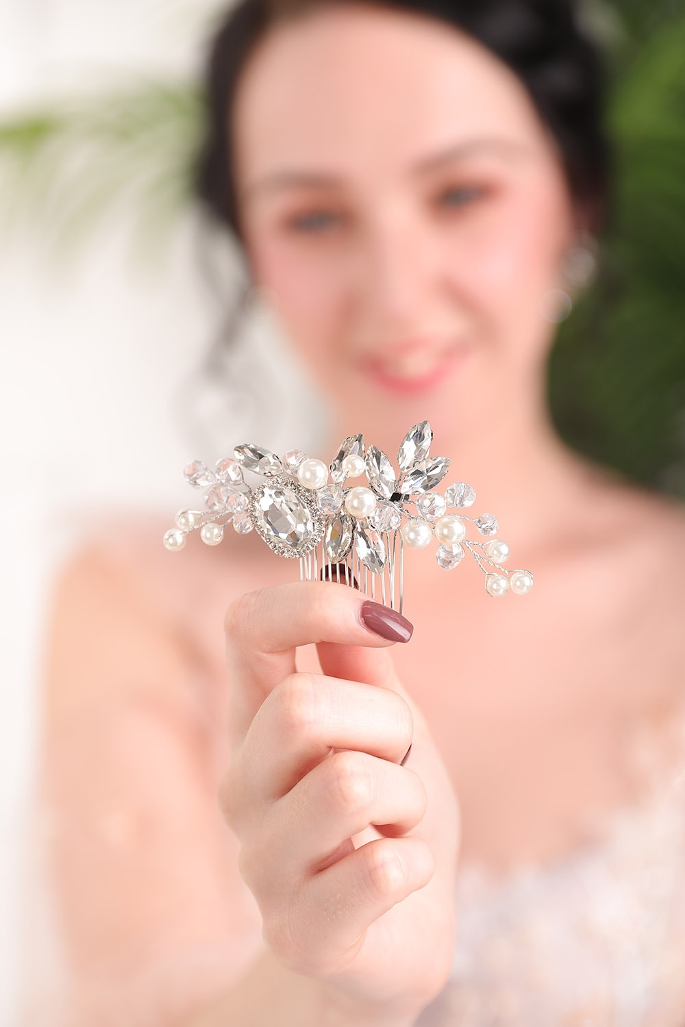 Silver Alphabet Keychain With Rhinestone Letter & 3 Inch Fur Pom Pom - Choose Letter A-Z (A Shown)