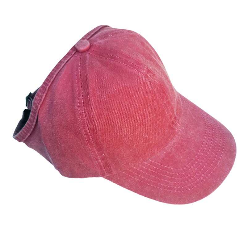 Ponytail Baseball Cap Messy Bun Hats For Women Washed Cotton Snapback Caps Casual Summer Sun Visor Outdoor Hat TSLM1: 04