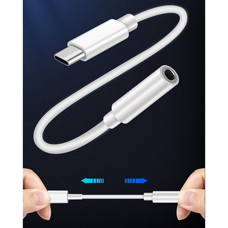 Type C 3.5 Jack Earphone USB C to 3.5mm AUX Headphones Adapter Audio cable