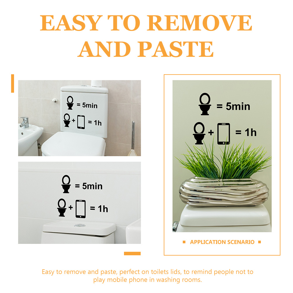 2 Sheets of Toilet Lid Sign Decal Toilet Seat Stickers Adhesive Toilet Lid Stickers