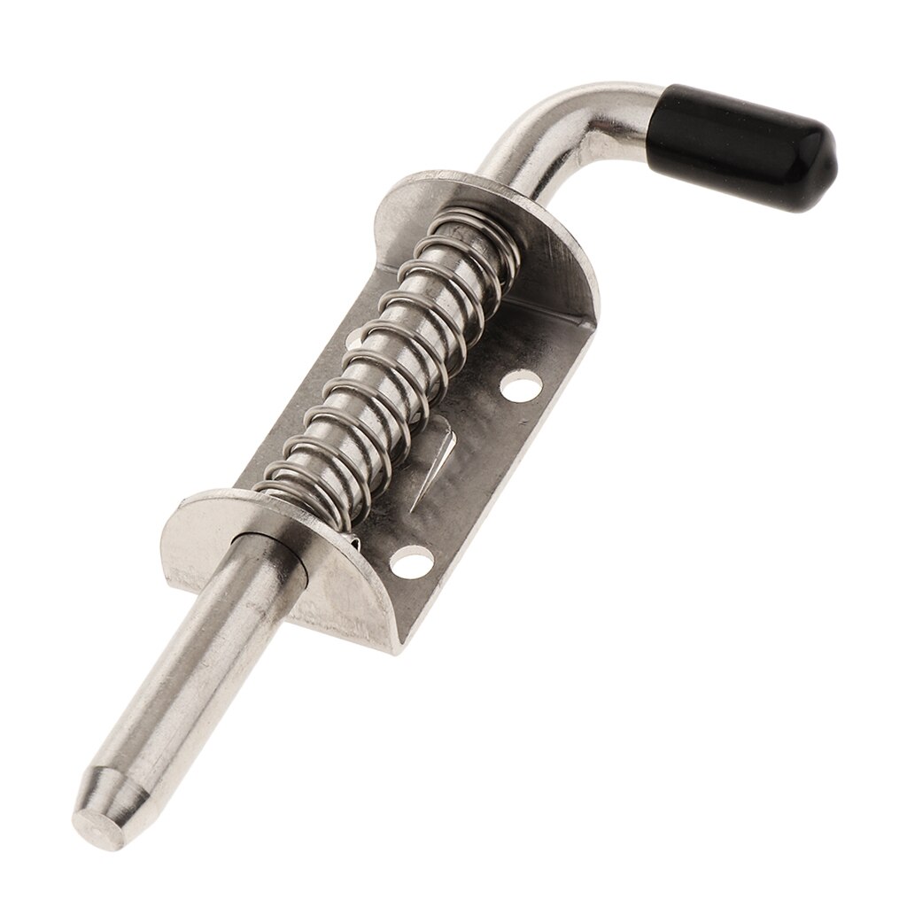 Bolt Spring Loaded Latch Home Cabinet Furniture Spring Latch with Black Handle 10mm 1 Pcs