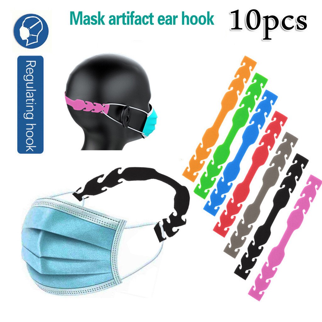 10Pcs Kinderen Verstelbare Anti-Slip Masker Oor Grips Uitbreiding Strap Haak Fixer Gezichtsmasker Langere Vaste Comfortabele Diy