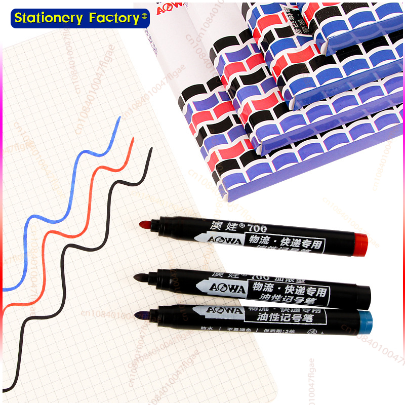 6 PCS Permanent Marker Pen Manga Drawing Markers Black Blue Red Waterproof Ink Sketch Pens Stationery Art School Supplies