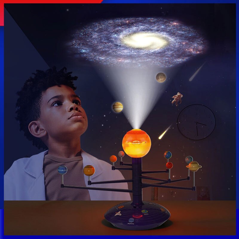 Solar System Planetary Projector 8 Planets DIY Model Kits Voice Projector STEAM Education
