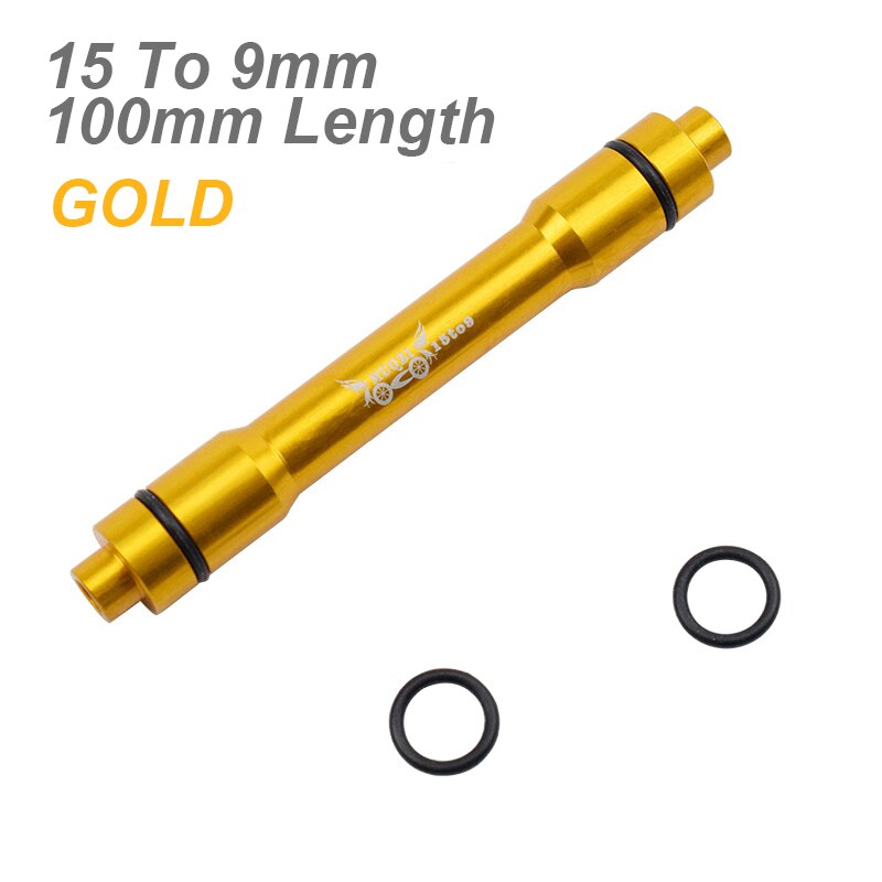 Moyeu de roue de vtt en alliage, adaptateur QR à dégagement rapide, axe 12/15mm à 9MM, 100 110 135 142 148MM: 15-9mm 100mm Gold