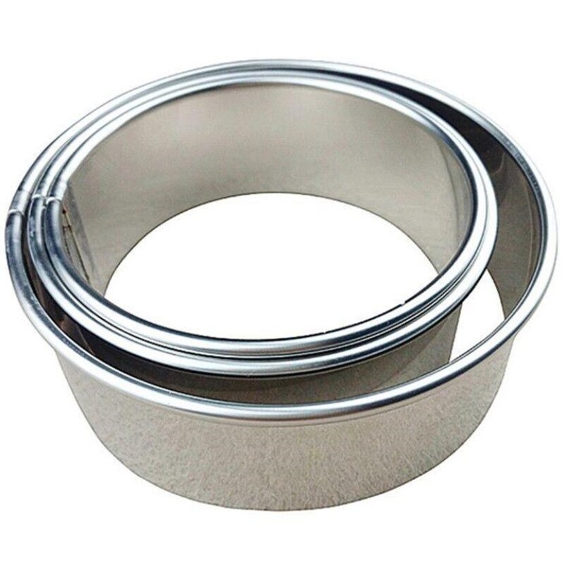 Juego de moldes para hacer Dumplings redondos de acero inoxidable, herramientas de corte de masa, envoltura de pastelería, 3 tamaños