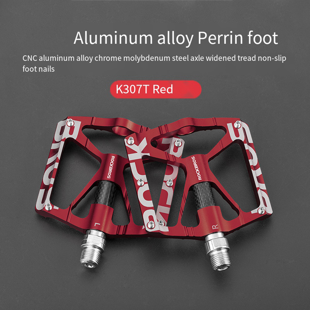 ROCKBROS Bicycle Pedal, Peilin Anti Slip Mountain Bike Pedal, Aluminum Alloy Riding Pedal, Mountain Bike Bicycle Accessories: Red