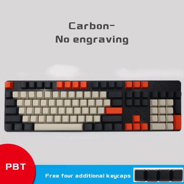 Top Gedruckt OEM PBT Keycap Für Mechanische Tastatur 108 Schlüssel Vollen Satz Dolch Verdicken Tastenkappen Schlüssel Für Blau/Rot/braun/Schwarz Schalter: Carbon-3