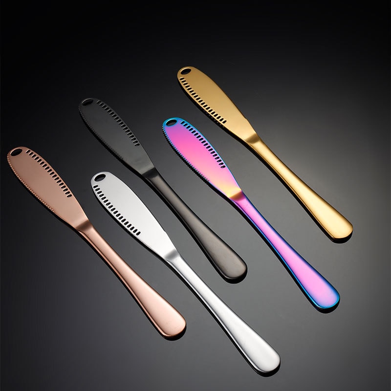 1pcs Stainless Steel Round hole Cheese knife Bread Marmalade spread Butter knife Dessert Jam cheese tools Tableware