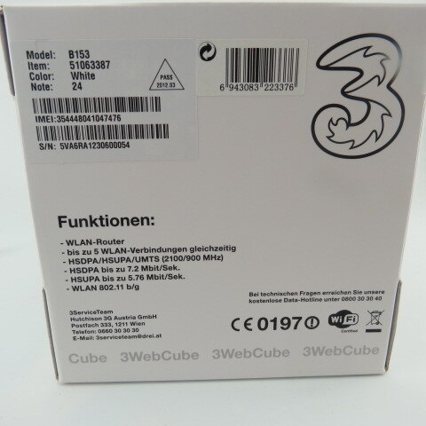 Huawei B153 HSUPA/HSDPA/WCDMA/GSM/GPRS/EDGE 3G 900/2100Mhz Mobile access point