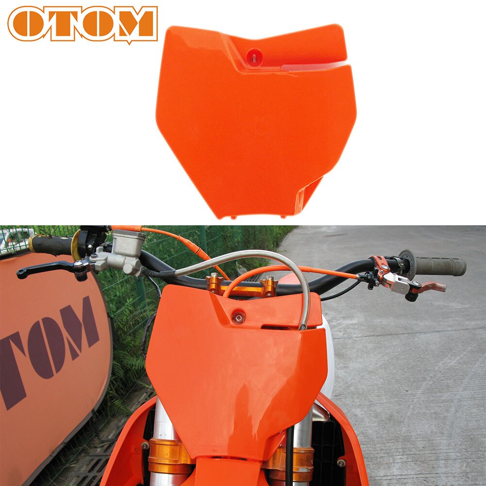 Otom frontnummerplate plastdeksel hvit oransje til ktm sx sxf  xc 125 250 350 450 skitt gruve sykkel motocross enduro nummerskilt