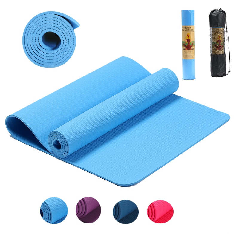183*61*0,6 cm estera de Yoga TPE alfombra elástica antideslizante esteras de Pilates gimnásticas para el deporte al aire libre ejercicio Fitness gimnasio almohadilla insípida
