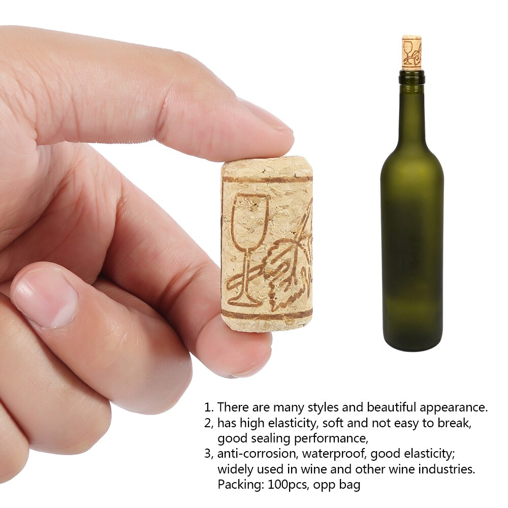 100pcs Wine Cork Reusable Functional Portable Sealing Wine Cork Wine Bottle Cover for Bottles Wine