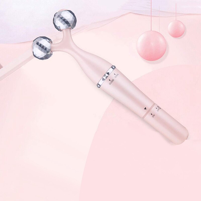 3D Face-Lifting Instrument Electric Face-Lifting Artifact Roller V Face Massager Lifting Firming Facial Beauty Bar Pink