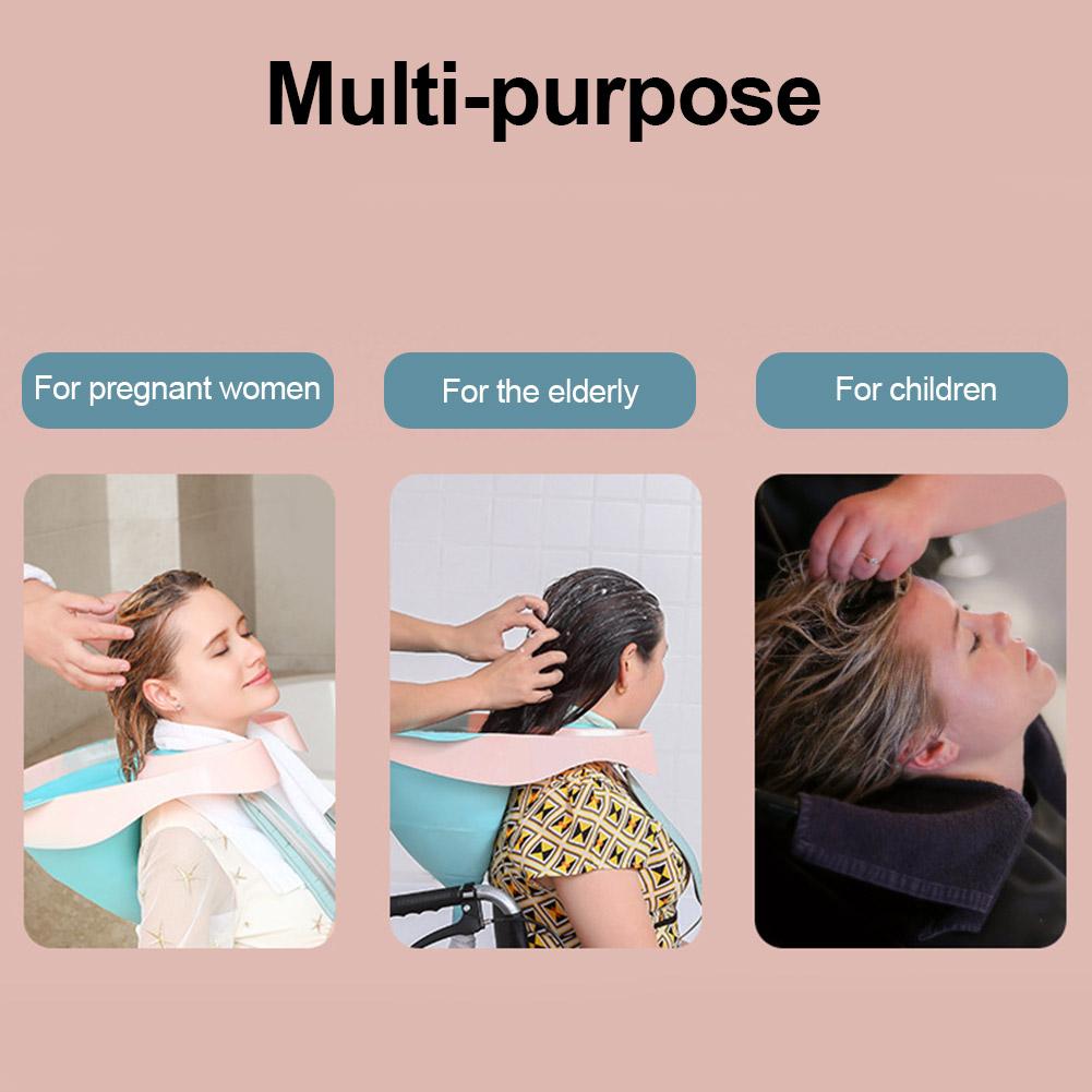 Shampoo bassin sammenklappelig skyllebakke mobil hårskål med afløbsrør til gravide kvinder ældre og ubelejlige mennesker
