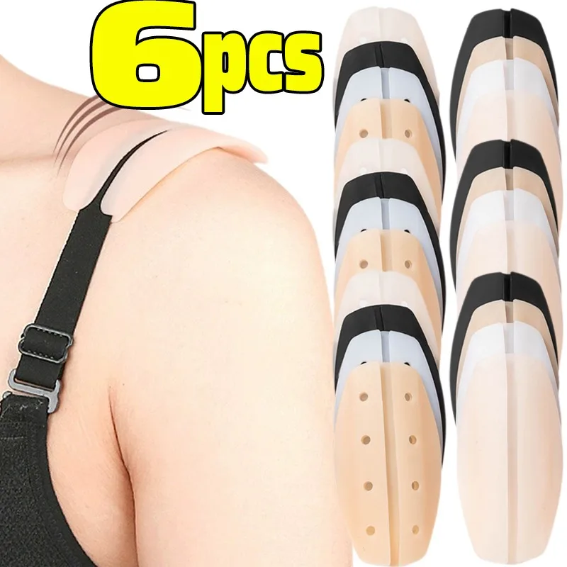 2/6 stücke Silikon nicht Unterhose Schulter Gurt Pads Weibliche Weiche Bh-träger Kissen Halfter Linderung Schmerzen Bh Schulter Pads für Frau
