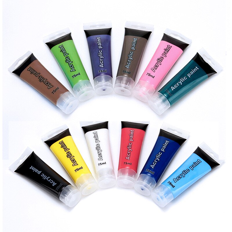 75ml Acrylic 12-color Art Wall Painting Hand-painted Monochrome Hose Art Painting Acrylic Paint