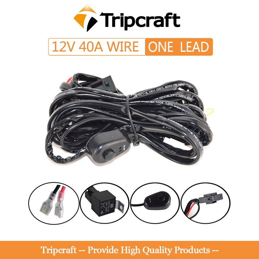 Tripcraft 3Rows LED Bar 4-28 inch LED Light Bar LED Work Light combo beam for Car Tractor Boat OffRoad 4x4 Truck SUV ATV 12V 24V: One Wire One Lead