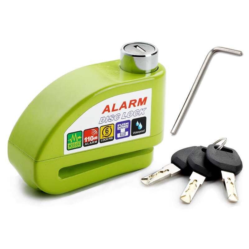 CARCHET impermeable moto rcycle alarma cerradura de bloqueo de seguridad anti-robo de bloqueo moto freno de disco de cerradura + 3 Llaves + Destornillador hexagonal