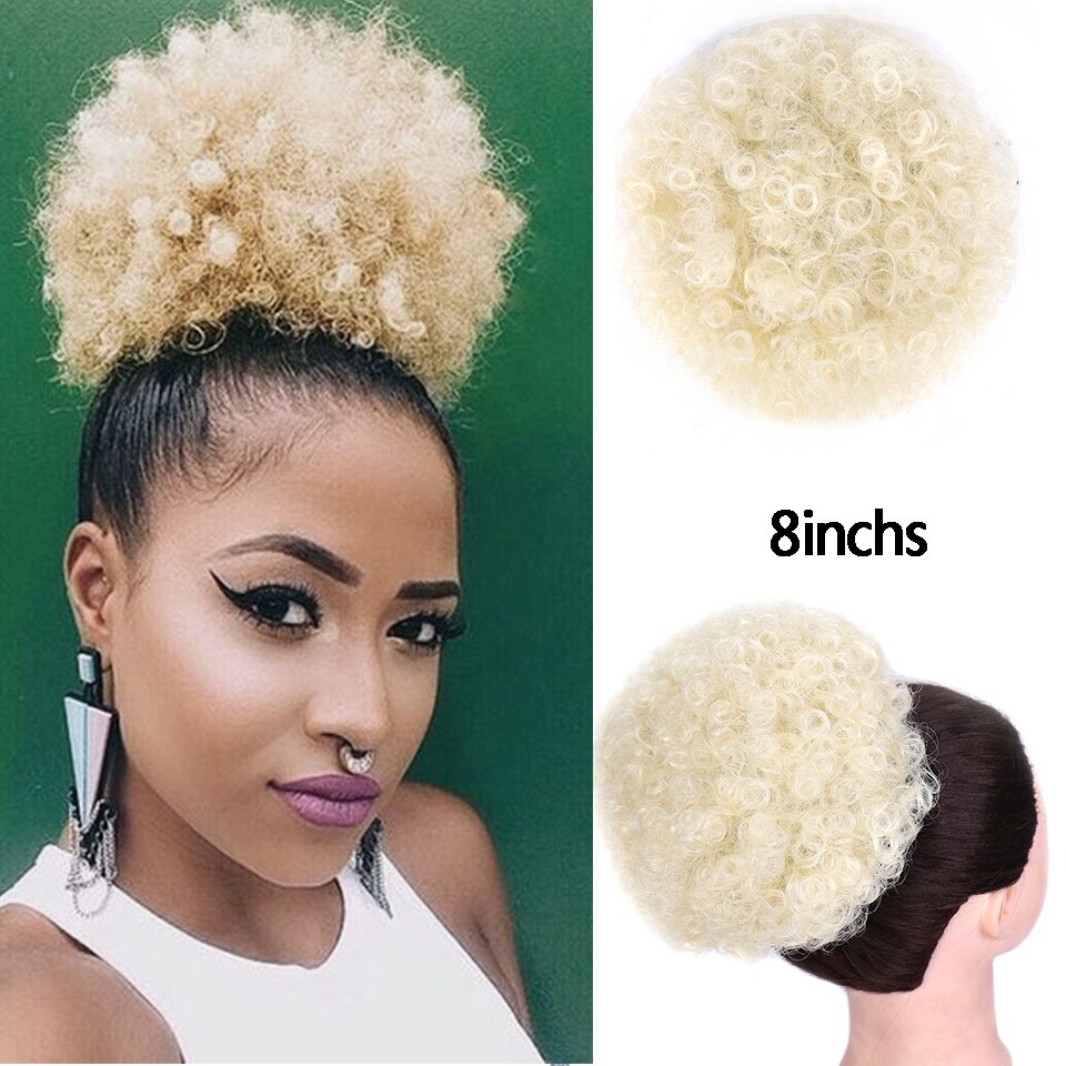 HOUYAN-coleta Afro con cordón para envolver, coleta Afro, moño rizado corto, horquilla, accesorios para el cabello, 1 ud.: T1B / 4 / 30
