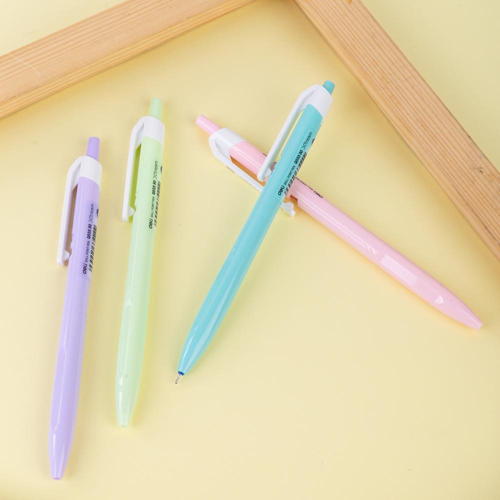 Deli kulepenn farge student kulepenn glatt skrift mini tip 0.7mm macaron  eq03330