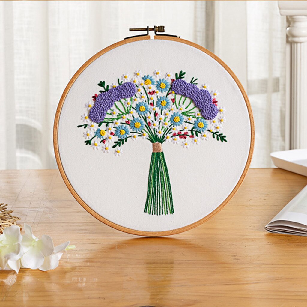 Blommor mönster gör det själv hela utbudet av broderi korsstygn set för nybörjare-handgjorda broderi gör-det-själv hantverk