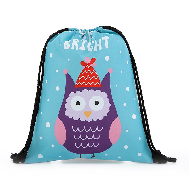 Trekkoordrugzak, dames, mini-kerstrugzak, 3d bedrukte reistassen, zachte rugtas, heren, trekkoordtas, dames: Gc-1