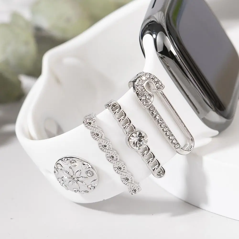 Metall Uhren Armbinde Ornament Reize Uhren Armbinde Dekoration kreative Diamant Ornament für iwatch Armbinde Armbinde Zubehör: khaki