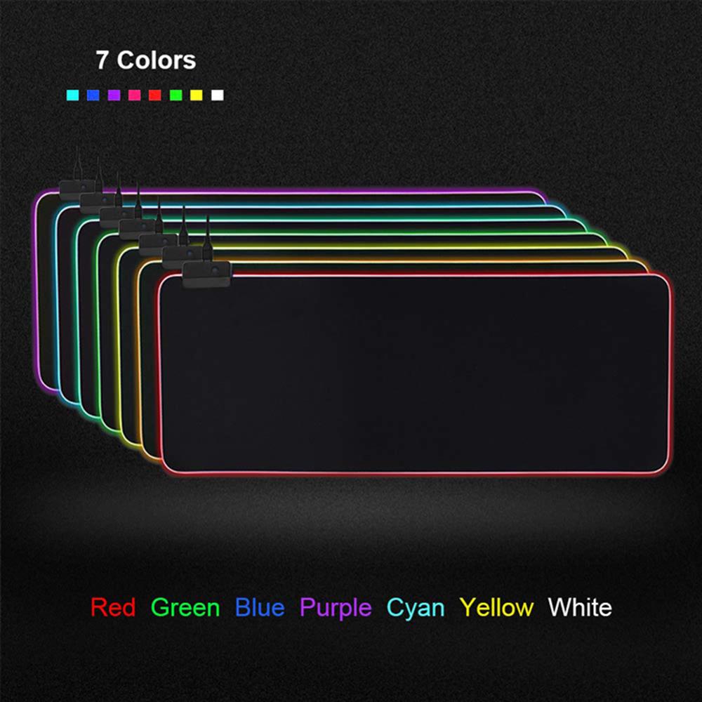 Colorful RGB Mouse Pad Anti-Slip Desk Rubber Pad USB Wired Lighting Backlight Big Gaming Mouse Carpet For keyboard Desk Mise