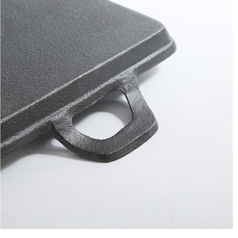 14*13.5cm Cast Iron Square Grill Plate with Double Ears Easy Access Steak Grill Pan Utensils for ki