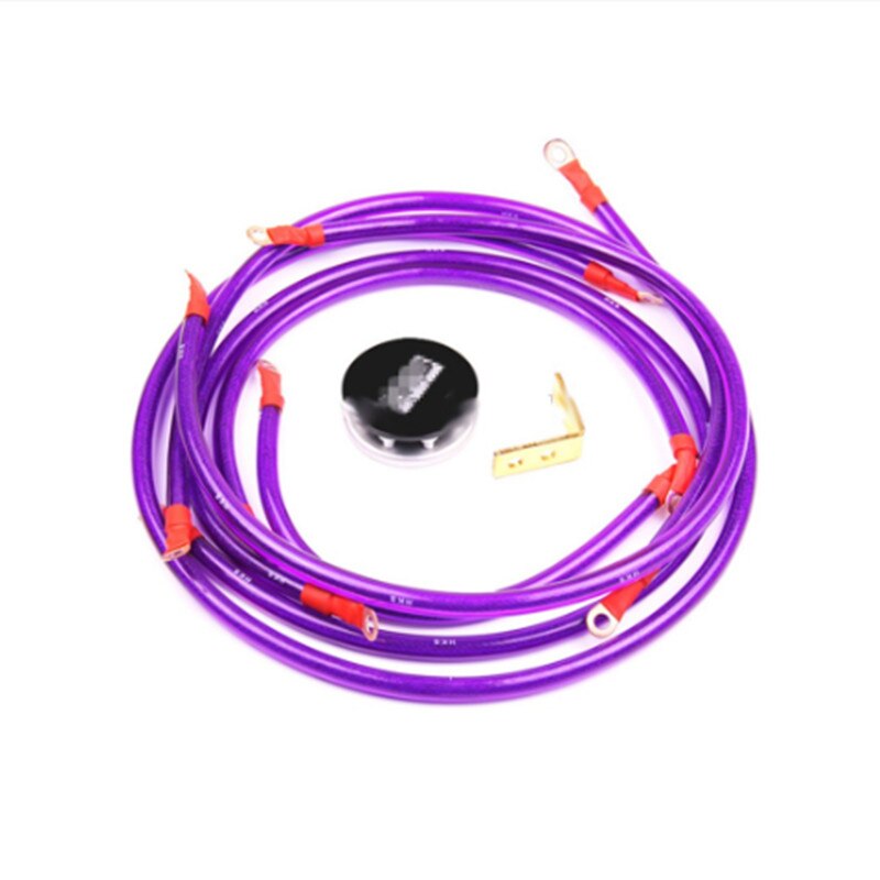 Racing universal Grounding Cable Wire Kit For Universal Car Earth System Grounding Cable Purple 6 points