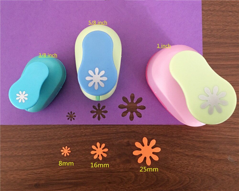 Flowers (3/8",5/8",1",1.5",2",3") Daisy Shaped craft punch Scrapbooking DIY Flower Paper Cutter EVA foam Petal Hole Punches